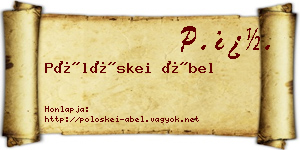 Pölöskei Ábel névjegykártya