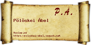 Pölöskei Ábel névjegykártya