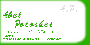 abel poloskei business card